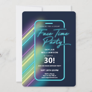 Convites Neon Nightlife Vbe Online Grupo Vídeo Festa de Cha