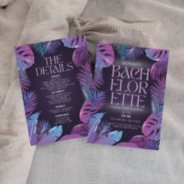 Convites Neon Palm Tropical Festa de solteira