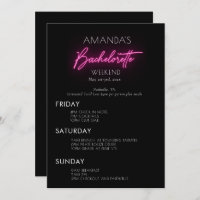 Neon Pink Bachelorette Weekend Itinerário