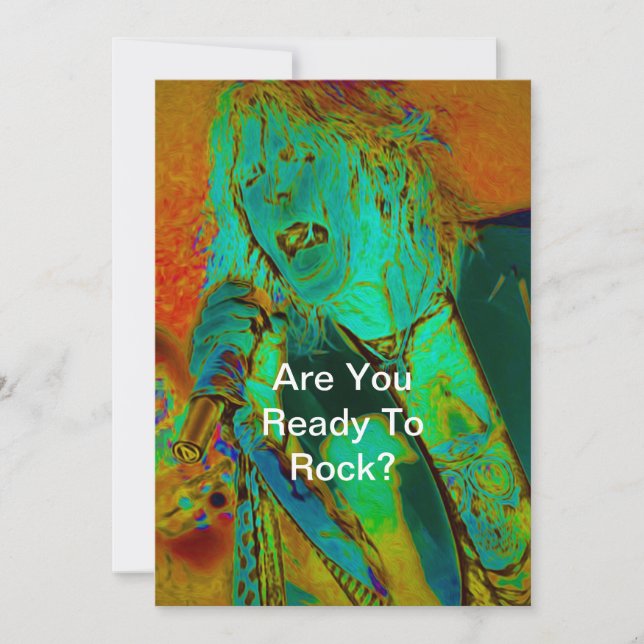 Convites Neon Rock Singer (Frente)