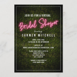 Convites Neon Rosa Chá de panela Virtual