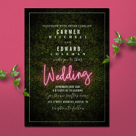 Convites Neon Sinal Boxwood Casamento