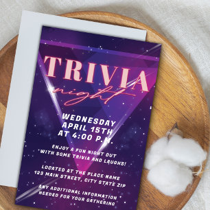 Convites Neon Space Trivia Night