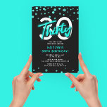 Convites Neon Teal Trinta aniversário de 30 anos<br><div class="desc">Convide amigos e família para celebrar a sua festa de aniversário de 30 anos com este convite de aniversário teal neon THIRTY.</div>