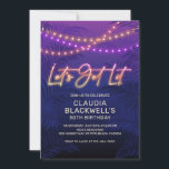 Convites Neon Tropical Birthday<br><div class="desc">Celebre seu grande dia com luzes de neon e cordas!</div>