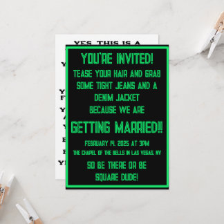 Convites Néon verde a preto