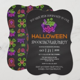 Convites Neon Witold Cauldron I, Partido Spooktacular do Ha