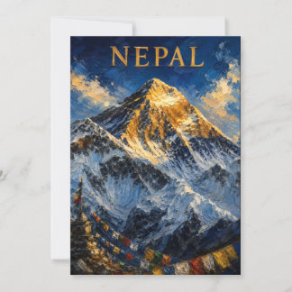 Convites Nepal: Golden Sunrise Mount Everest Art Souvenir
