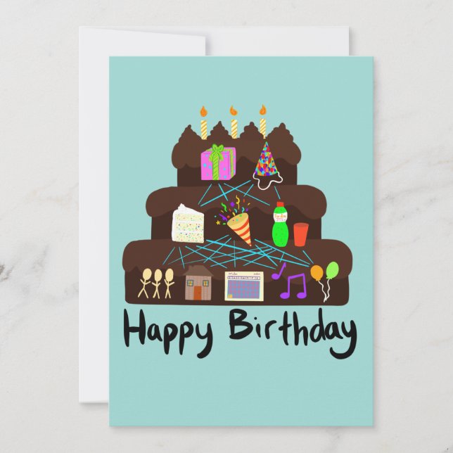 Convites Nerdy Birthday Neural Network (Frente)