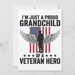 Convites Neto Orgulhoso de um Veterano Herói Desenho Patrió