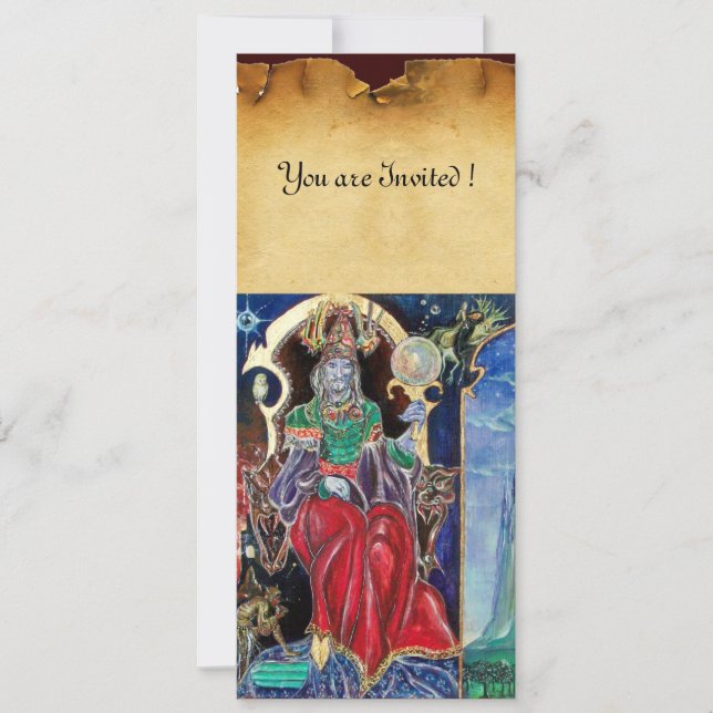 Convites NEUROMANCER, pergaminho azul vermelho (Frente)