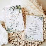 Convites Neustra Boda Rustic Greenery Casamento Dourado<br><div class="desc">Esta elegante coleção apresenta folhas de cor aquosa misturada com folhas de cor verde pareadas com uma letra de serif & delicada em preto,  com espaço para adicionar detalhes no verso. Itens correspondentes disponíveis.</div>