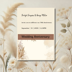 Convites Neutrais Suaves para Casamentos de Aniversário Ele