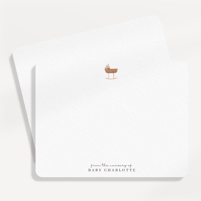 Convites Neutral Bassinet Nursery Note Card (Criador carregado)