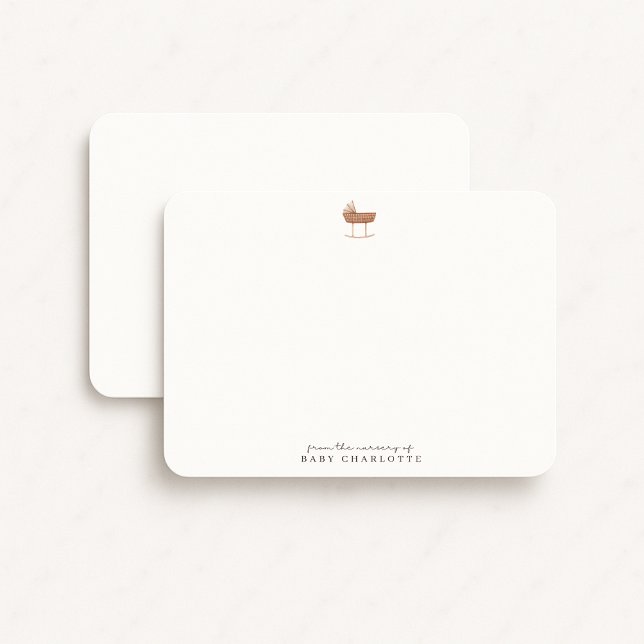 Convites Neutral Bassinet Nursery Note Card (Criador carregado)
