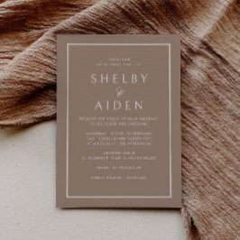 Convites Neutral Beige Modern Wedding