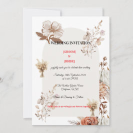 Convites Neutral Earth Tone Wedding Card