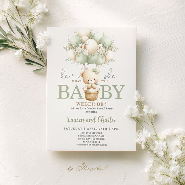 Convites Neutral Gender Reveal Invitation (Criador carregado)