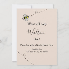 Convites Neutral Gender Reveal Invitations Bee Themed