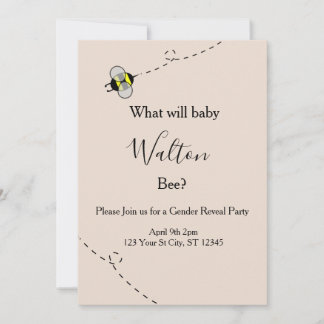 Convites Neutral Gender Reveal Invitations Bee Themed
