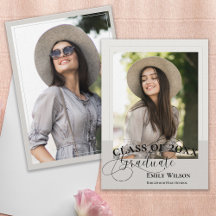 Neutral Modern Photo Graduation Announcement