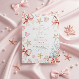 Convites Neutral under the sea bow sweetheart baby shower