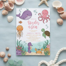 Neutral under the sea ocean corals baby shower