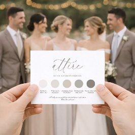 Convites Neutral Wedding Attire Color Palette Card 