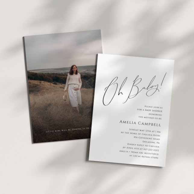 Convites Nêutral Whimsical, Querida! Chá de fraldas de foto (Criador carregado)