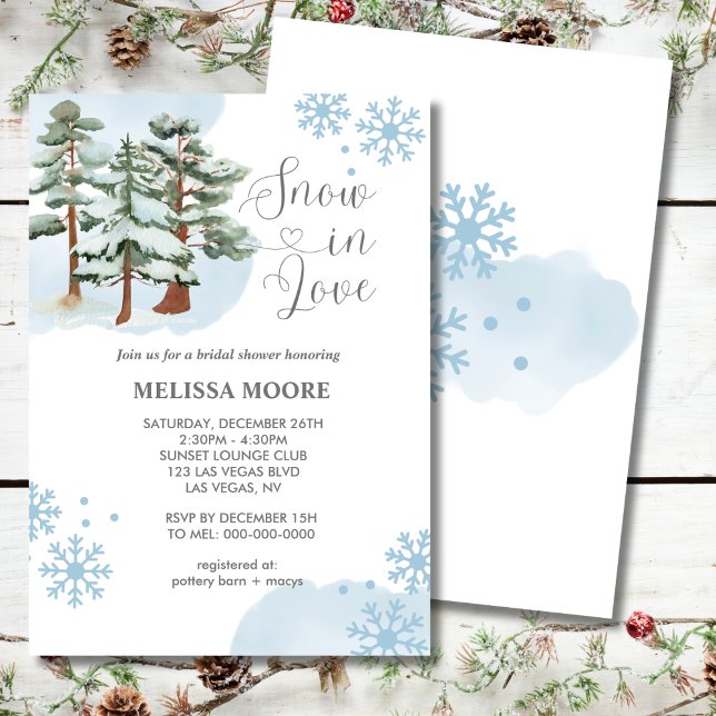 Convites Neve apaixonada chá de panela de flocos de neve da (Criador carregado)