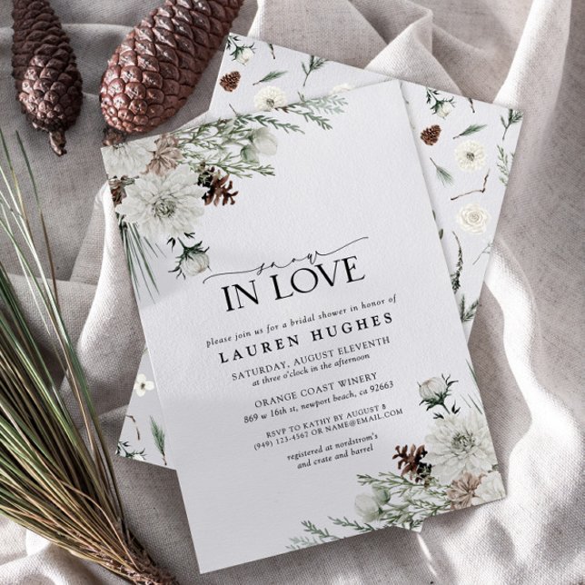 Convites Neve Apaixonada Chá de panela Verde De Inverno (Criador carregado)