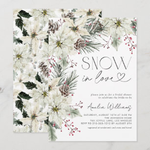 Convites Neve apaixonada Poinsettia Branca inverno