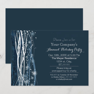 Convites neve azul Festas de férias