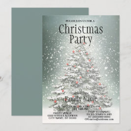 Convites Neve Branca em Torres de Natal Verde Ornamentos Co