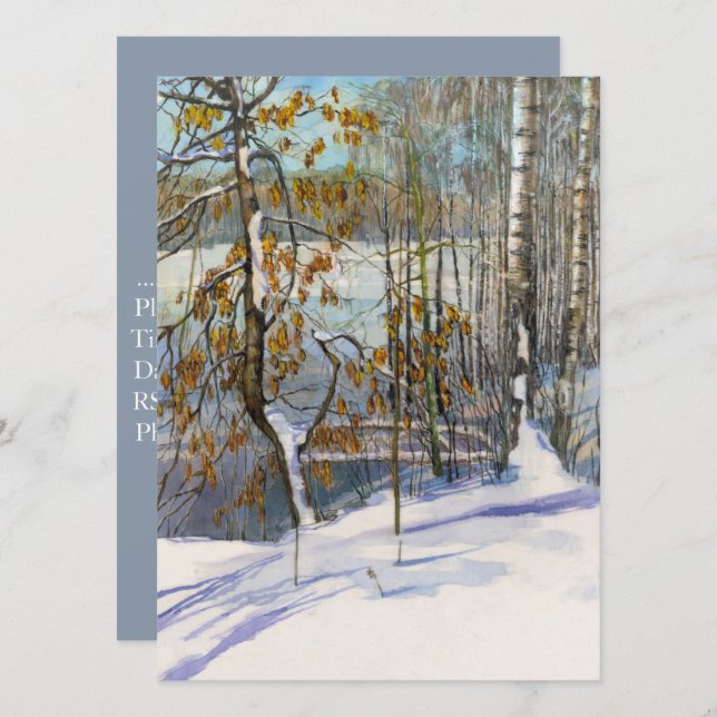 Convites Neve caiu Aquarela (Frente/Verso)