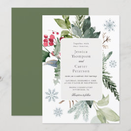 Convites Neve de inverno e Casamento Evergreen