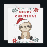 Convites Neve de Natal Lenta Animais de inverno<br><div class="desc">A preguiça de Natal com luzes de fadas. Animais engraçados com presentes e neve nas férias. Também é engraçado para o natal em julho. As preguiças são animais bonitos e perfeitos para o Natal.</div>