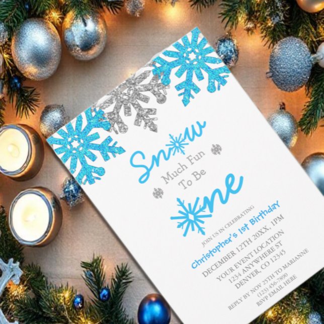 Convites Neve Muito Divertida Para Ser Um primeiro aniversa (Criador carregado)