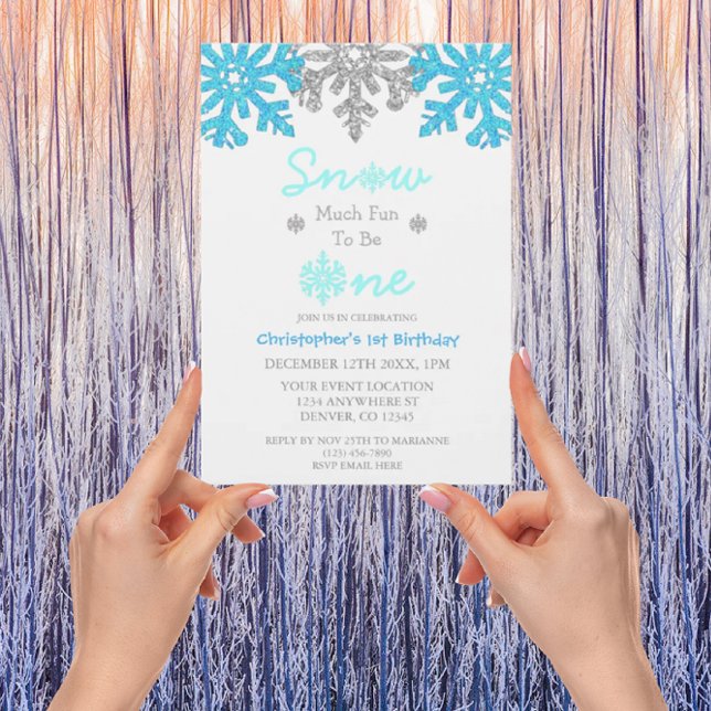 Convites Neve Muito Divertida Para Ser Um primeiro aniversa (Criador carregado)