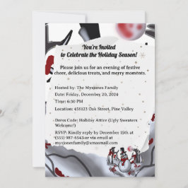 Convites Neve na Floresta de Férias Cérebro