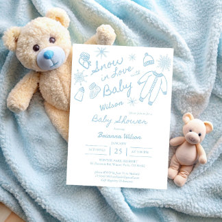 Convites Neve no amor flocos de neve baby shower de inverno