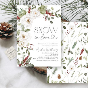 Convites Neve no Amor Flores Brancas Pine Winter