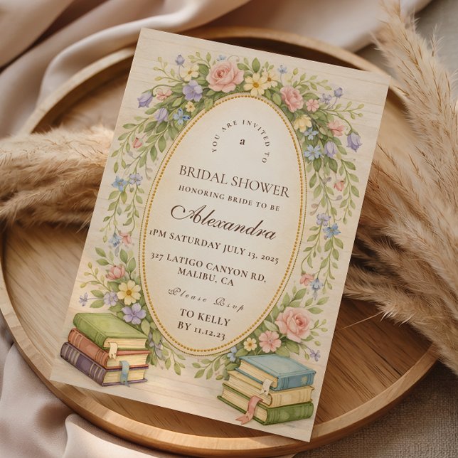 Convites New Chapter Garden Books Bridal Shower (Criador carregado)