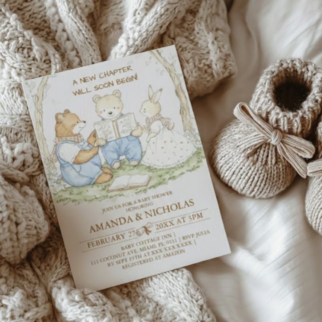 Convites New Chapter Storybook Woodland Baby Shower (Criador carregado)