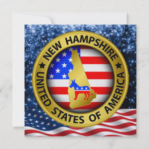 Convites New Hampshire Democrat Patriotic Invitation - srf