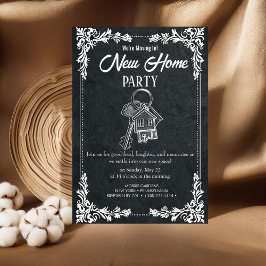 Convites New Home Party Invitation Elegant Chalkboard Hou