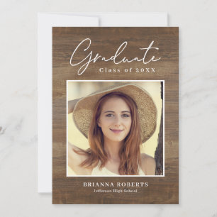 Convites New Journey Rustic Graduation Invitation