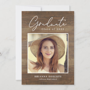 Convites New Journey Rustic Graduation Invitation