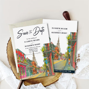 Convites New Orleans Nola Louisiana - Casamento por Aquarel