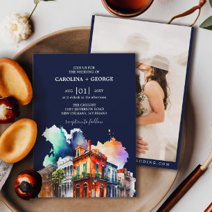 Convites New Orleans Nola Louisiana - Casamento Watercolor